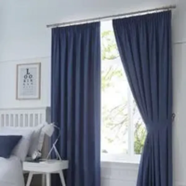 Image of Fusion Fusion - Dijon Blackout Pencil Pleat Lined Curtains, Navy, 66 x 90" DJNNN66900LZU