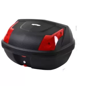 Image of HOMCOM 48L Plastic Motorcycle Trunk with Reflector - Black