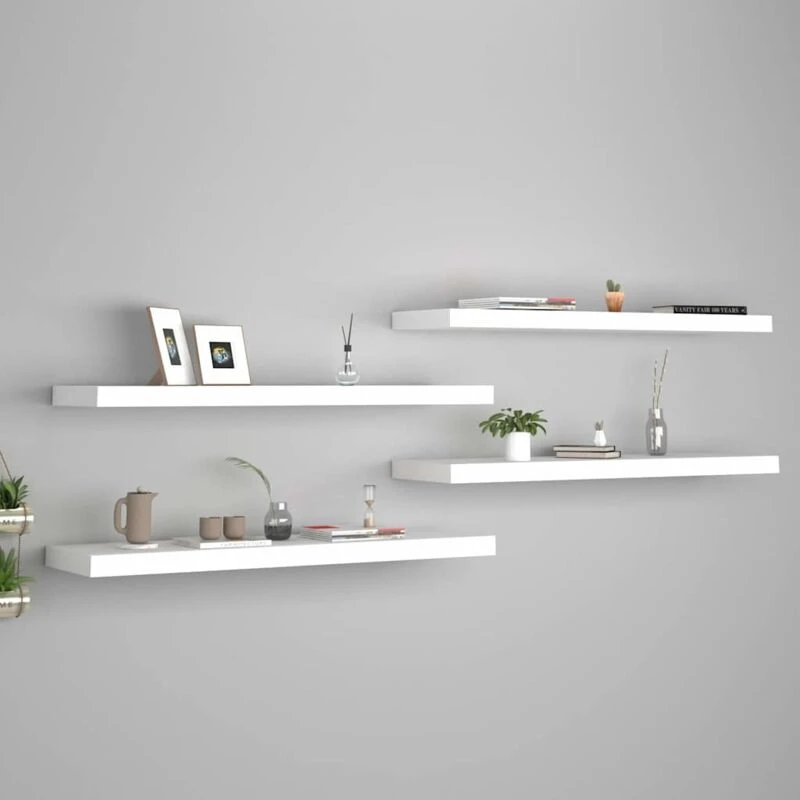 Image of VIDAXL Vidaxl - Floating Wall Shelves 4 pcs White 90x23.5x3.8cm mdf 8720286074503