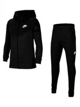 Image of Nike Unisex Nsw Poly Woven Overlay Tracksuit - Black White