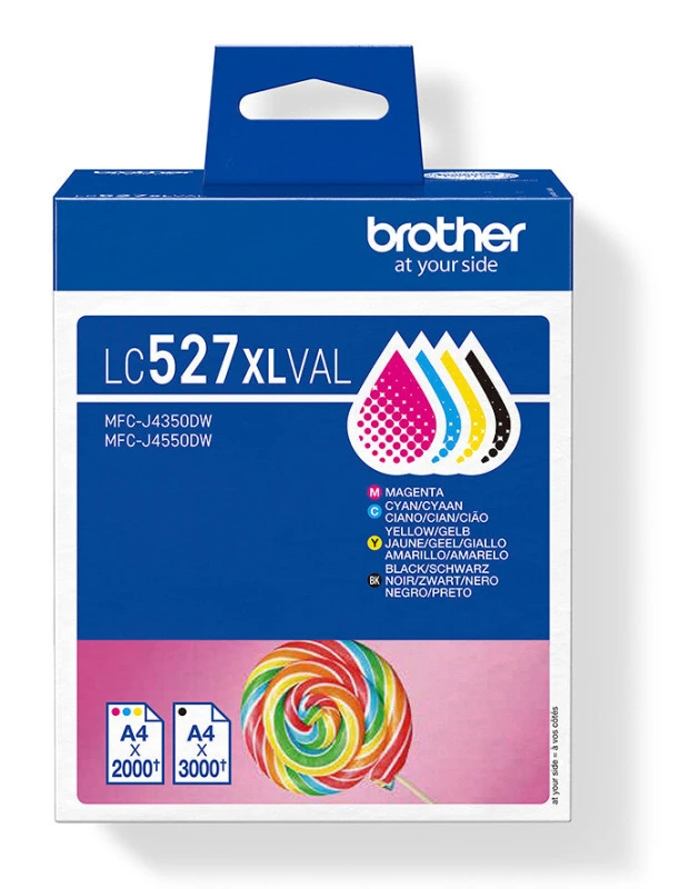 Image of Brother LC527XLVAL High Yield Multipack Ink Cartridges 3K Bk 2K Cols - EXRBRLC527XLVAL