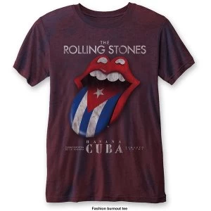 Image of The Rolling Stones - Havana Cuba Unisex Large T-Shirt - Blue,Red