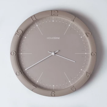Image of HOMETIME Matt Grey Clock with 3D Arabic Dial - 29cm