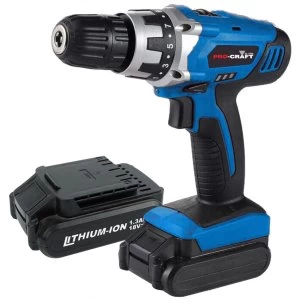 Image of Pro-Craft 18V Li-Ion Cordless Drill with 2 Battery Packs