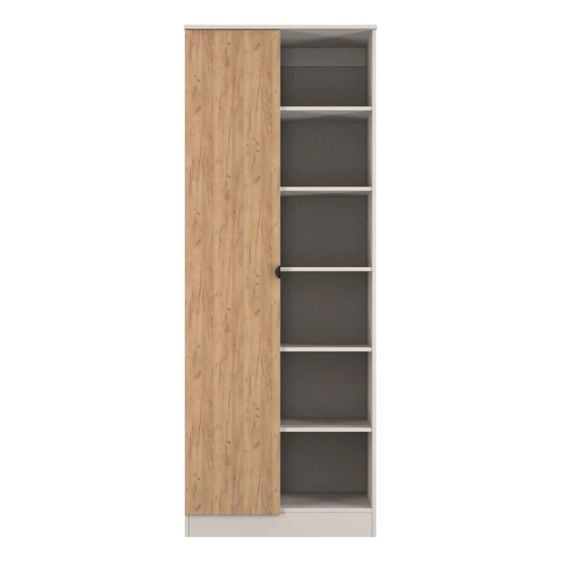 Image of Welcome Furniture Solomon 1 Door Open Shelf Double Wardrobe Wardrobes Large Beige 42281590430