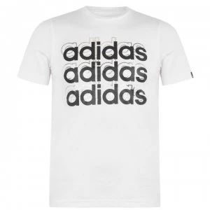 Image of adidas Foil Repeat T Shirt Junior Boys - Wht/Blk/Silver
