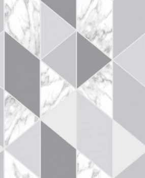 Image of Sublime Marble Steel Geometric Wallpaper
