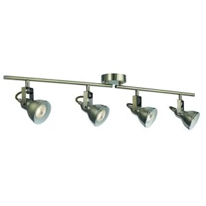 Image of 4 Light Adjustable Ceiling Spotlight Bar Antique Brass, GU10