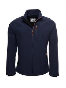 Image of Superdry Non-Hooded Softshell Jacket - Navy Marl, Navy Marl Size M Men