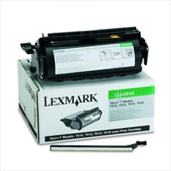 Image of Lexmark 12A5849 Black Laser Toner Ink Cartridge