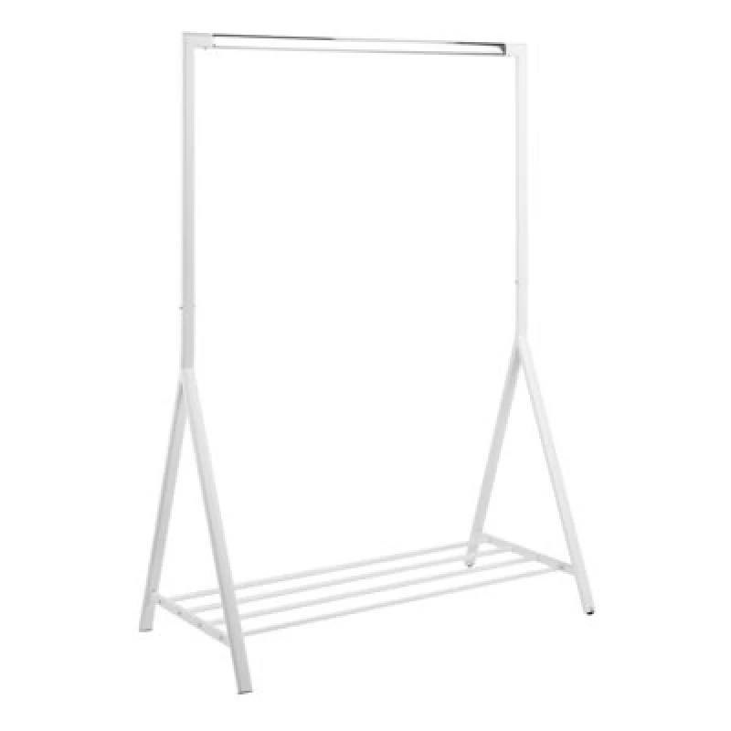 Image of Furniture To Go Brent Clothes Rack In White Powder-Coat Steel