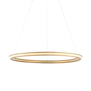 Image of Syracuse Single Pendant Ceiling Lamp, Satin Gold Paint, White