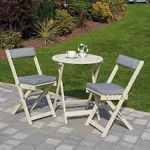 Image of Greenhurst Raffles Bistro Set Forest White Acacia Hardwood