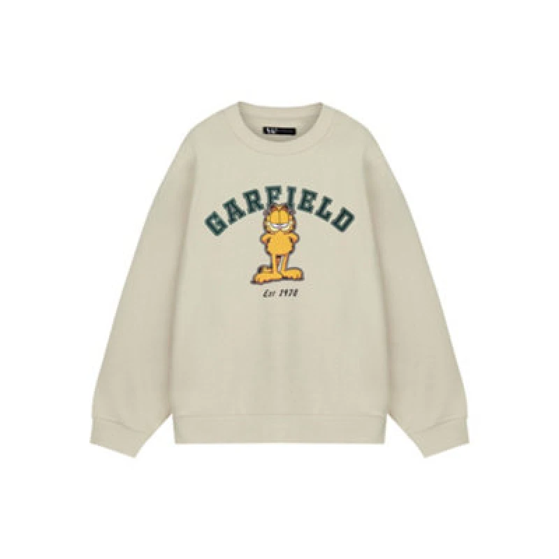 Image of Garfield Garfield Sweatshirt in Beige Size: large Beige L Unisex 5063203904273