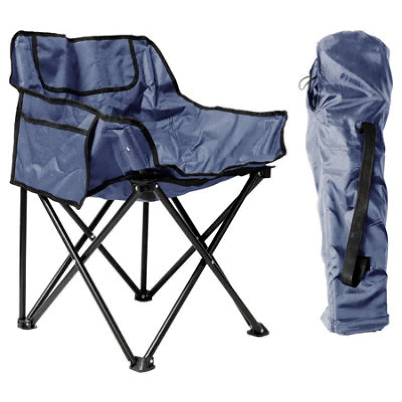Image of Harbour Housewares Premium Folding Camping Chair With Pockets & Carry Bag - Navy