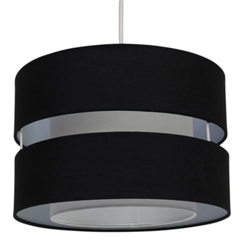 Image of K Living Layer Fabric Ceiling Pendant Light Shade Black