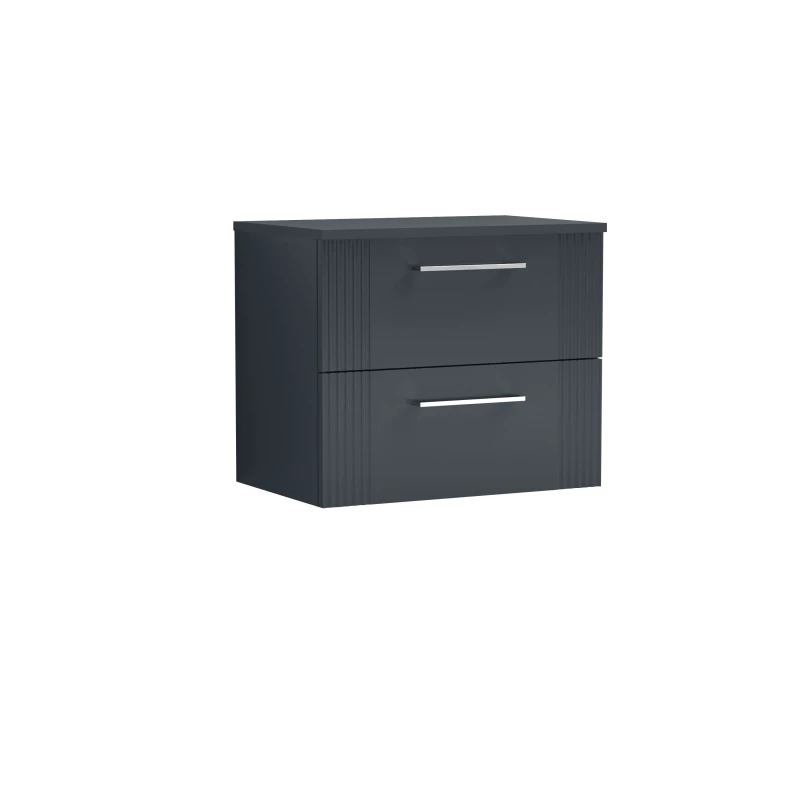 Image of Balterley 2 Drawer Wall Hung Vanity Colour Match Worktop 600mm Grey