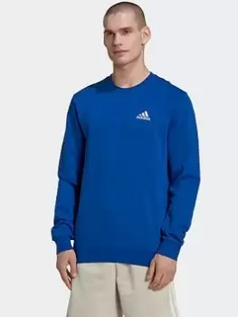 Image of adidas Essentials Fleece Sweatshirt, Blue Size M Men