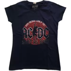 Image of AC/DC - Hard As Rock Ladies XX-Large T-Shirt - Blue