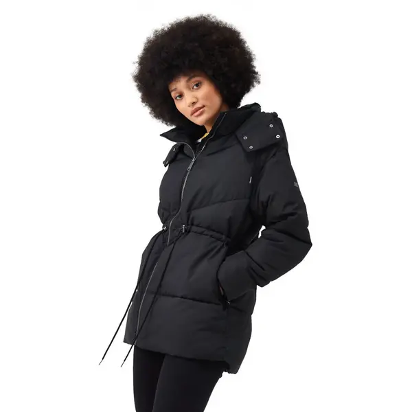 Image of Regatta Womens Rurie Hooded Padded Insulated Jacket Coat 12 - Bust 36' (92cm) Black RWN277-800-12