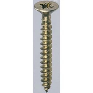 Image of Goldscrew Yellow zinc plated Carbon Steel Woodscrews Dia5mm L40mm Pack of 200