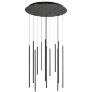 Image of Ideal Lux Filo Decorative 12 Drop Cluster Pendant Ceiling Light Black 3000K
