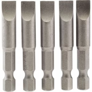 Image of Draper Slotted Screwdriver Bit 8mm 50mm Pack of 5