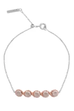 Image of Ladies Olivia Burton Silver Plated Flower Show Rope Chain Bracelet OBJ16FSB14