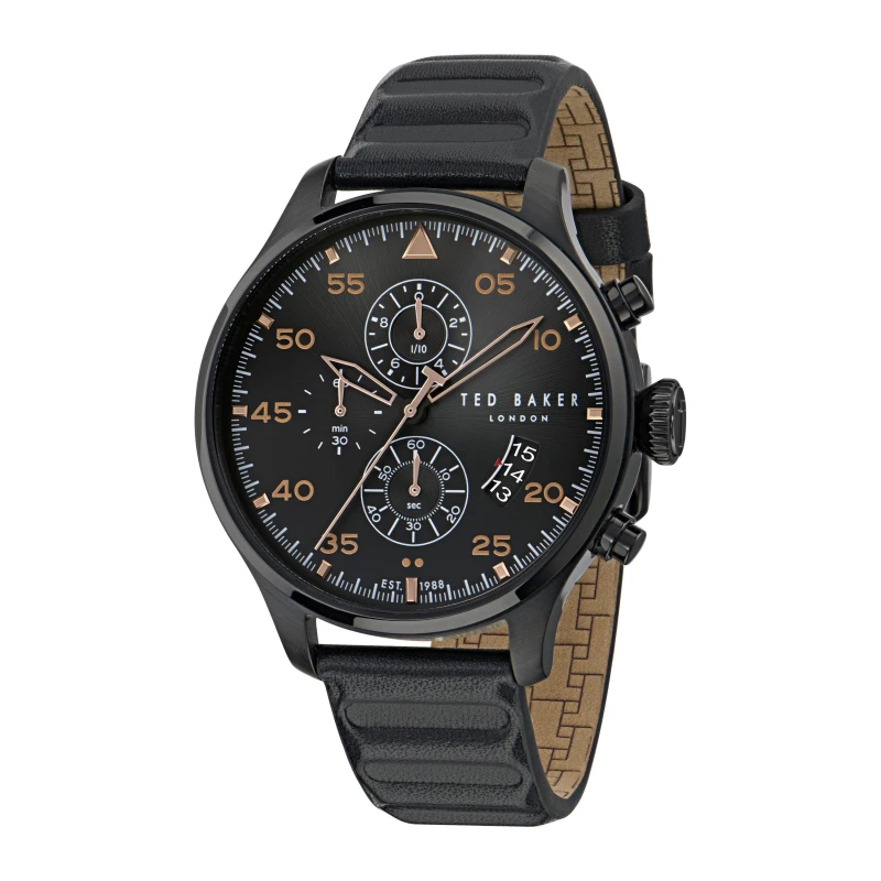 Image of Ted Baker Mens Fulmaar Quartz Analogue Watch Black male One Size