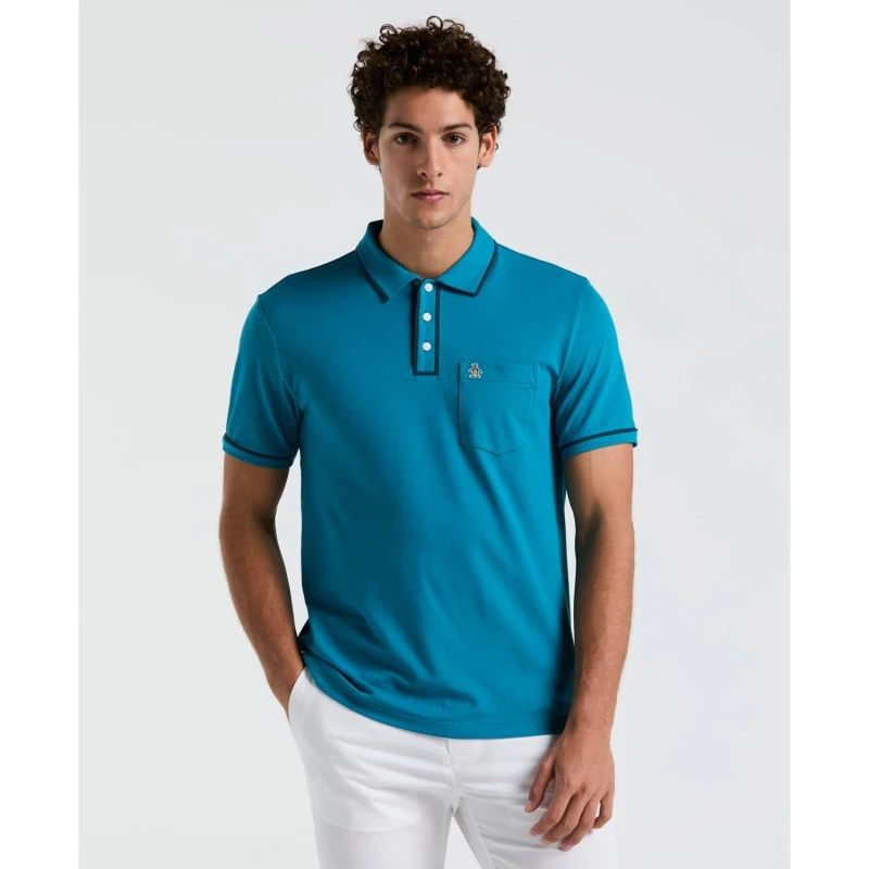 Image of Original Penguin Earl Pique Polo Shirt Blue male S
