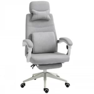 Image of Vinsetto High Back Office Chair Modern Adjustable Reclining Executive Swivel Computer Desk Seat with Armrest and Footrest, Grey