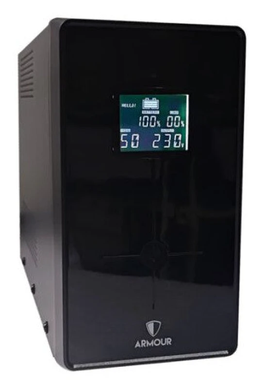 Image of VIDA Armour 1000VA UPS 600W LCD Display 3x UK Plug 2x RJ45 3x IEC USB ARM1000