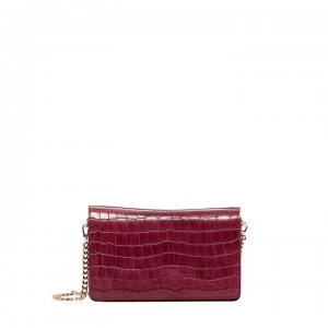 Image of Karen Millen Silvia Shoulder Bag - Berry Croc 601