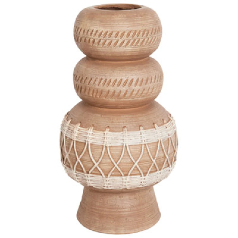 Image of Beliani Flower Vase Almiros Ceramic 51cm Light Brown