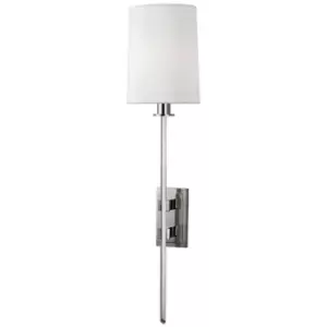 Image of Fredonia 1 Light Wall Sconce Polished Nickel, Faux Silk
