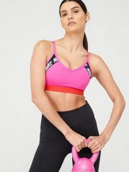 Image of Nike Light Support Indy Logo Sports Bra - Pink