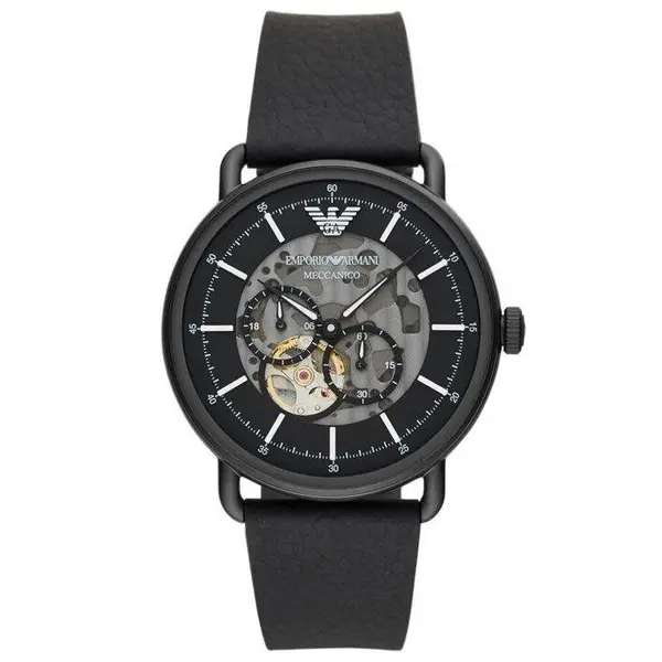 Image of Emporio Armani AR60028 Multifunction Black Mens Leather Watch