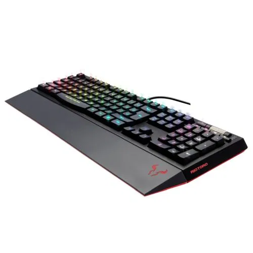 Image of Riotoro KR610 Ghotswriter Classic RGB Membrane Gaming Keyboard 2 x USB Ports Magnetic Rest