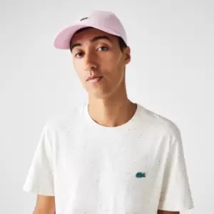 Image of Lacoste Mens Regular Fit Speckled Print Cotton Jersey T-Shirt Size 3 - S Beige