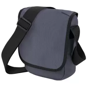 Image of Bagbase Mini Adjustable Reporter / Messenger Bag (2 Litres) (Pack of 2) (One Size) (Graphite Grey/Black)