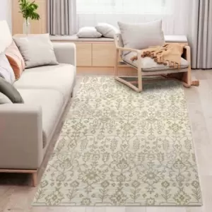 Image of HOMCOM 230 X 160Cm Beige Rug Floral Pattern Carpet For Living Room And Bedroom