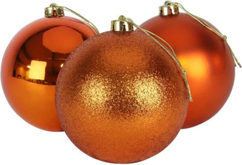 Image of Shatchi 15cm/3Pcs Christmas Baubles Shatterproof Rose Gold,Tree Decorations Rose Gold