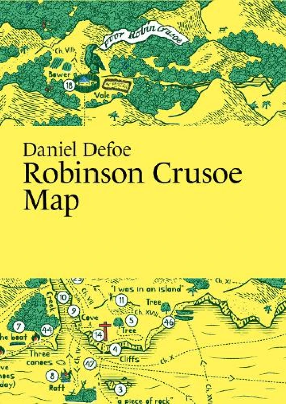 Image of Daniel Defoe, Robinson Crusoe Map Fold-out book or chart