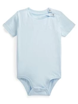 Image of Ralph Lauren Baby Boys Core Bodysuit - Pale Blue Size 6 Months