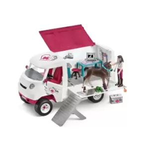 Image of Schleich Horse Club Mobile Vet with Hanoverian Foal Toy Playset, 5...