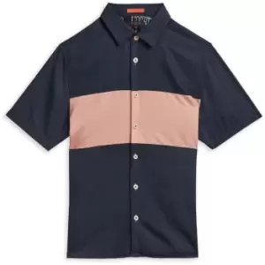 Image of Ted Baker Sinima Ss Colour Block Shirt - Blue
