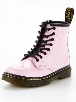 Image of Dr Martens 1460 Patent 8 Lace Boots - Pale Pink, Pale Pink, Size 10 Younger