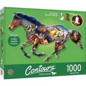Image of Masterpieces Puzzle Contours Shaped Wild Hourse Shape Puzzle 1000 piece jigsaw puzzle