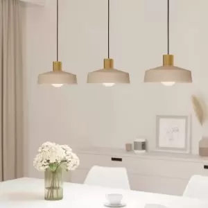 Image of Eglo Valdiola 3 Lamp Diner Bar Light - Brushed Sand