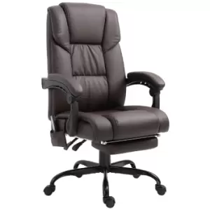 Image of Zennor Vinca PU Leather Massage Office Chair with Footrest - Brown